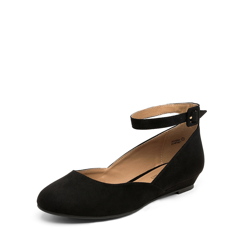 Women s Ankle Strap Low Wedge Flats Dream Pairs